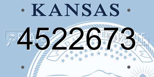 4522673 Kansas License Plate