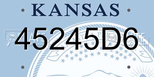 45245D6 Kansas License Plate