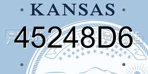45248D6 Kansas License Plate