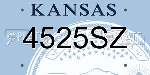4525SZ Kansas License Plate