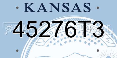 45276T3 Kansas License Plate