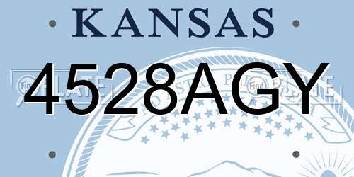 4528AGY Kansas License Plate