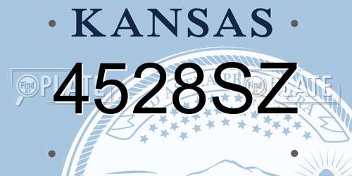 4528SZ Kansas License Plate