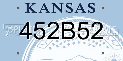 452B52 Kansas License Plate