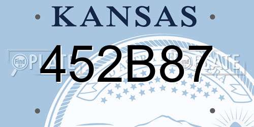 452B87 Kansas License Plate