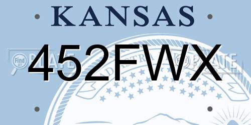 452FWX Kansas License Plate