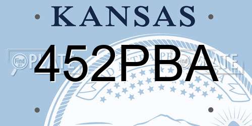 452PBA Kansas License Plate