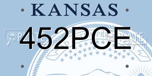 452PCE Kansas License Plate