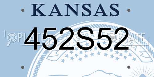 452S52 Kansas License Plate