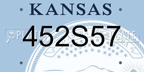 452S57 Kansas License Plate