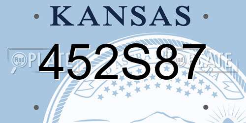 452S87 Kansas License Plate