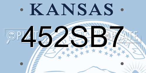 452SB7 Kansas License Plate
