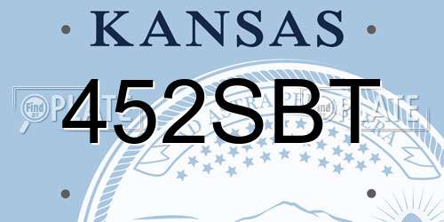 452SBT Kansas License Plate