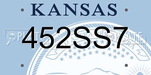 452SS7 Kansas License Plate