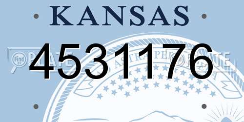 4531176 Kansas License Plate
