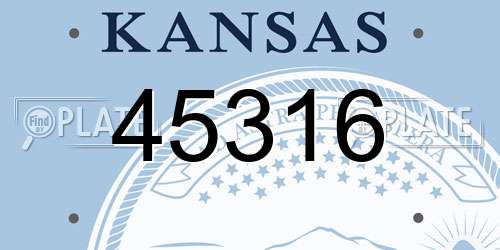 45316 Kansas License Plate