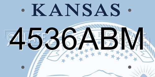 4536ABM Kansas License Plate