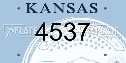 4537 Kansas License Plate