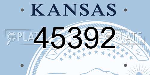 45392 Kansas License Plate