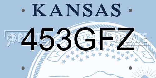 453GFZ Kansas License Plate