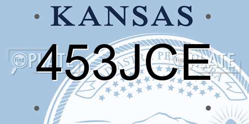 453JCE Kansas License Plate