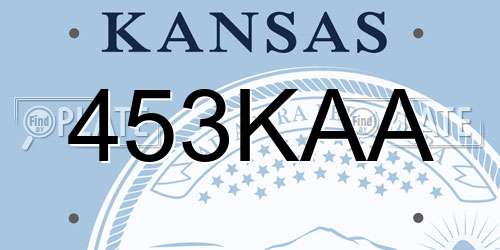 453KAA Kansas License Plate