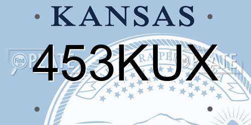 453KUX Kansas License Plate