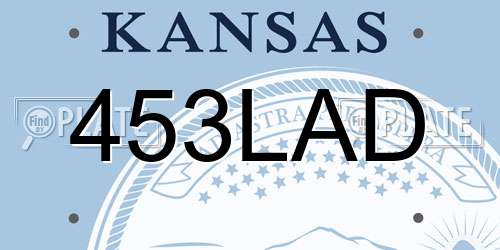 453LAD Kansas License Plate