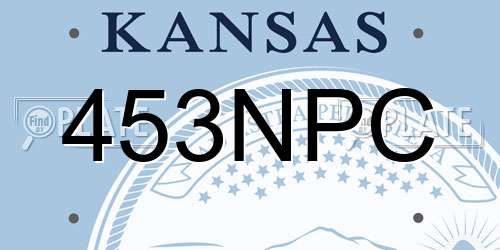 453NPC Kansas License Plate
