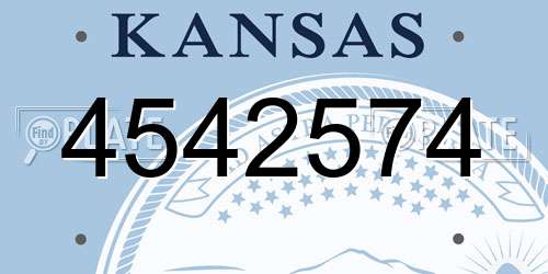 4542574 Kansas License Plate