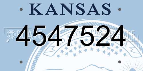 4547524 Kansas License Plate