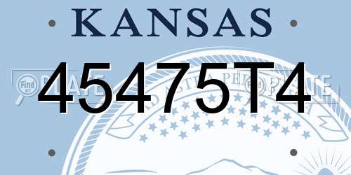 45475T4 Kansas License Plate