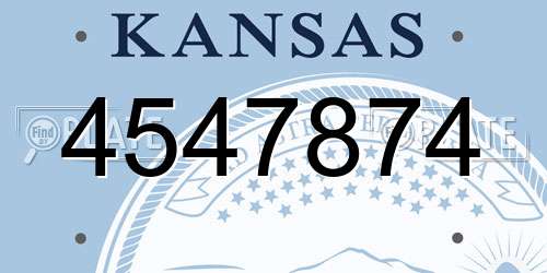 4547874 Kansas License Plate