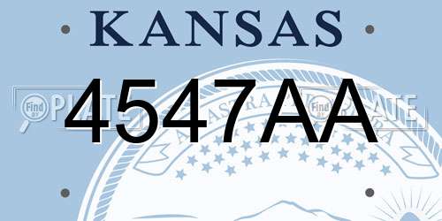 4547AA Kansas License Plate