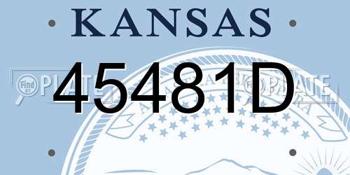 45481D Kansas License Plate