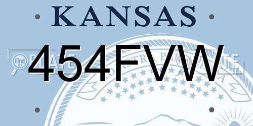 454FVW Kansas License Plate
