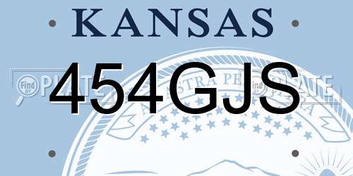 454GJS Kansas License Plate