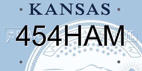 454HAM Kansas License Plate