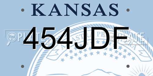 454JDF Kansas License Plate