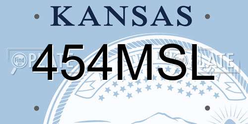454MSL Kansas License Plate