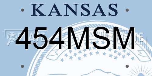 454MSM Kansas License Plate