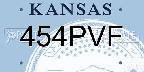 454PVF Kansas License Plate