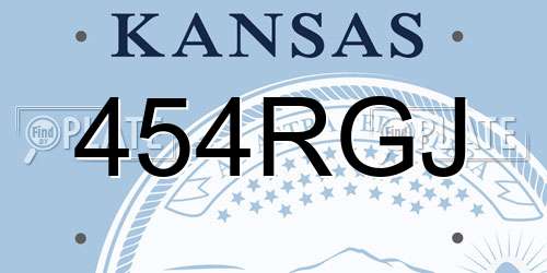 454RGJ Kansas License Plate