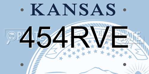 454RVE Kansas License Plate