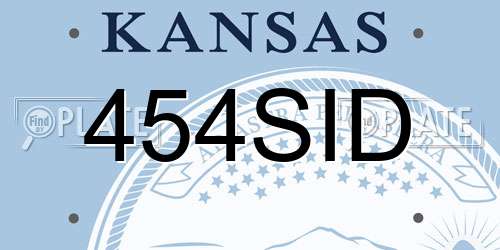 454SID Kansas License Plate