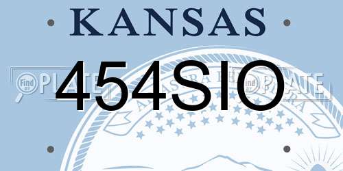 454SIO Kansas License Plate