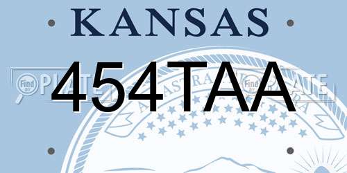 454TAA Kansas License Plate