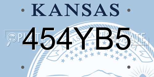 454YB5 Kansas License Plate