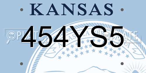 454YS5 Kansas License Plate