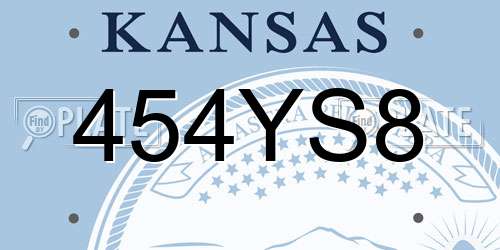 454YS8 Kansas License Plate